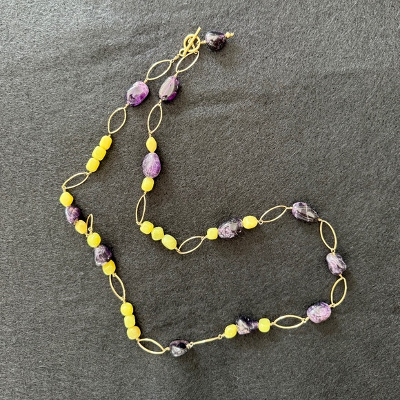 GEM STONE BEADED NECKLACE - Picture 3 of 3